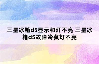 三星冰箱d5显示和灯不亮 三星冰箱d5故障冷藏灯不亮